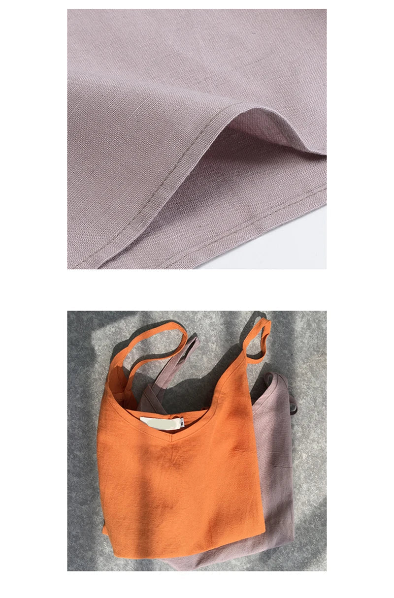 Cotton Linen V-Neck And Round Neck Camisole