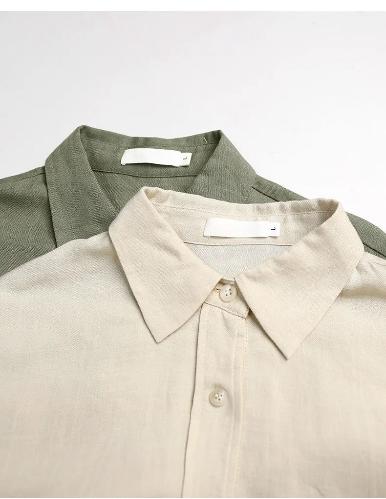 Elegant Lapel Single-Breasted Ol Shirt